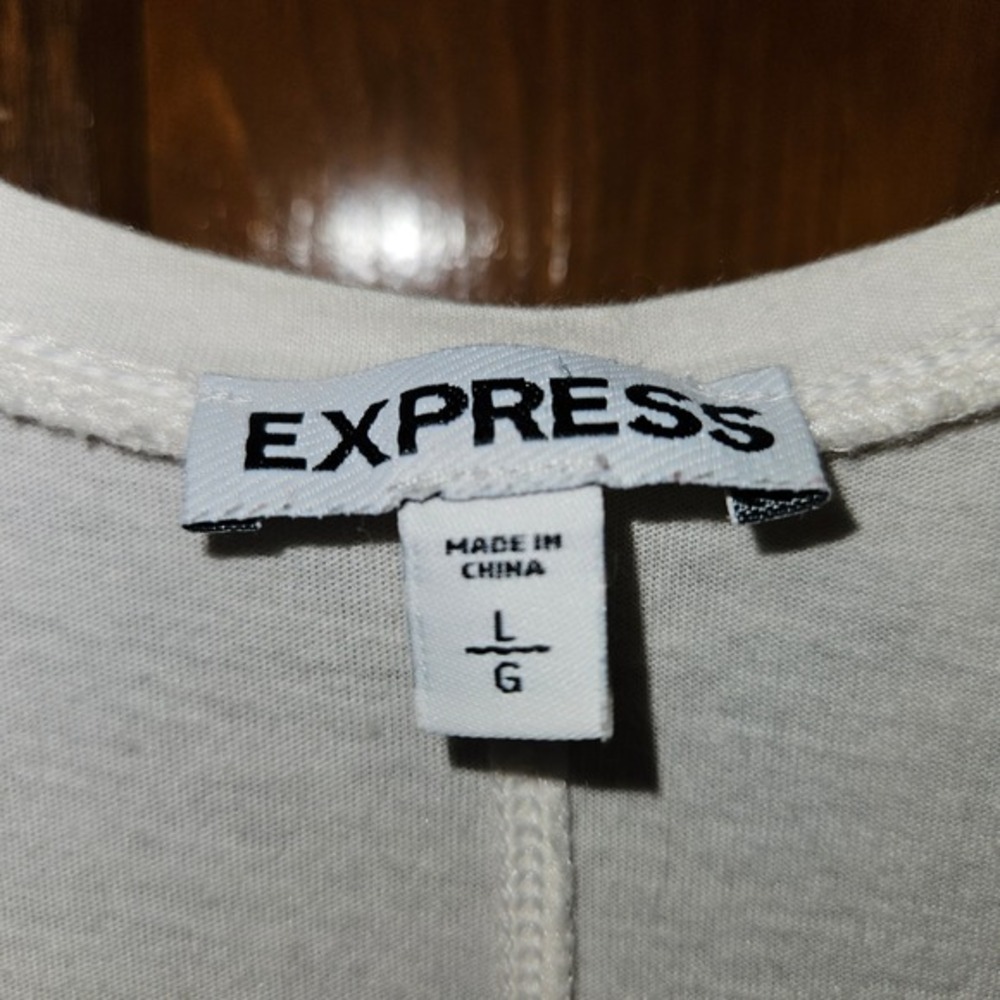 Express Womens Sequin Tank Top Gold Cream Scoop Neck Sleeveless Size L - Picture 3 of 5
